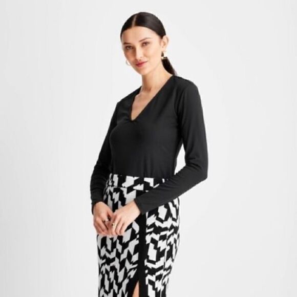 Future Collective by Kahlana Barfield Brown Black Long Sleeve Cutout Back, 3X - Picture 11 of 11